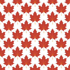 Canadian fall maple leaf seamless pattern. Woodland maple foliage decor seamless autumn print