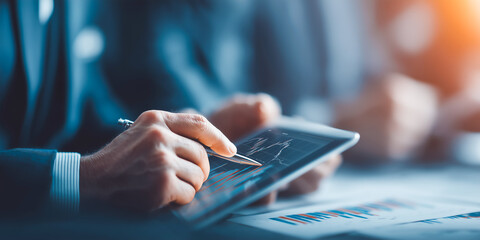 Dedicated financial analyst scrutinizing volatile stock market indicators across multiple high?resolution monitors in contemporary office