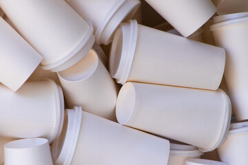 Pile of White Disposable Coffee Cups