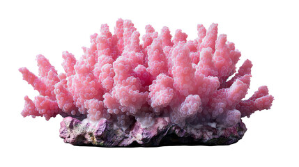 Pink Coral Reef Beauty Underwater Marine Life Illustration Polyp Sea Ocean on transparent background
