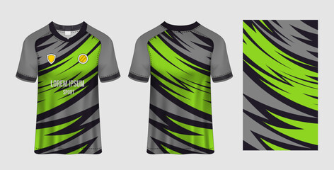 Dynamic Soccer Jersey Design in Lime Green and Grey © Cristopo