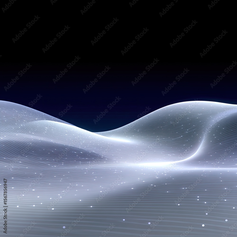 Poster minimalist horizontal data waveform lines on a dark background