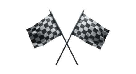 Two Crossed Checkered Flags Symbolizing Victory and Competition in Sports