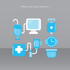 First Aid and Medical Supplies , Vector Illustration Bundle.