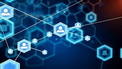 Abstract digital background with social network connections and data communication, internet, - Powered by Adobe