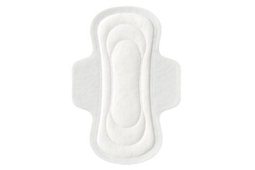 Sanitary pad with wings for menstrual hygiene isolated on transparent background