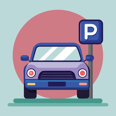 Automobile icon on parking zone board