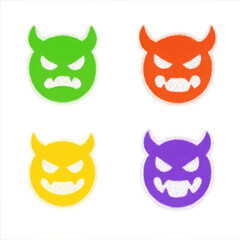 Colorful Devil Face Icons