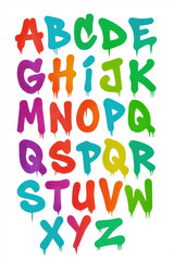 Graffiti Alphabet in Rainbow Colors