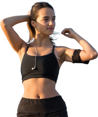 A young slim athletic girl in sportswear with snakeskin prints performs a set of exercises. Fitness...