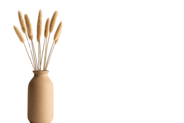 Dried Grass Arrangement in Vase: A minimalist composition featuring a collection of dried grass stems elegantly arranged in a simple vase, offering a touch of natural simplicity. 
