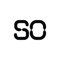 SO monogram logo design letter text name symbol monochrome logotype alphabet character simple logo