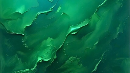 A vibrant emerald green background with smooth gradient texture.