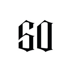 SO monogram logo design letter text name symbol monochrome logotype alphabet character simple logo