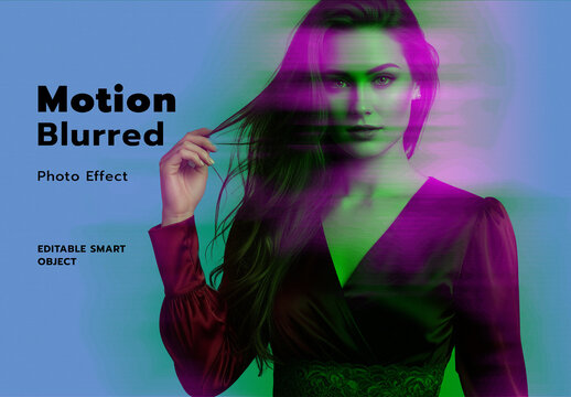 RGB Motion Blurred Glitch Photo Effect
