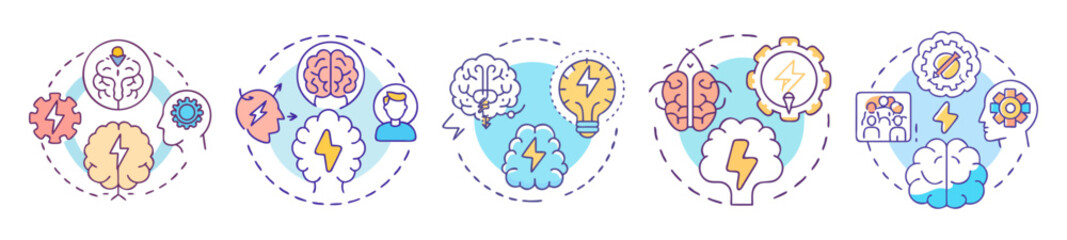 Creative Thinking and Innovation Processes Represented Through Conceptual Round Illustrations