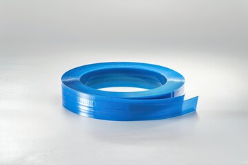 Premium Quality Image of Blue Safety Plastic Tape on White Background
