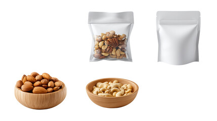 Assorted Nuts Including Almonds, Cashews, Peanuts, and Walnuts Mockup
