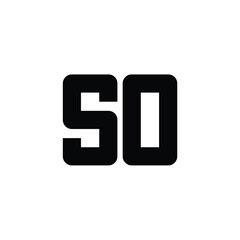 SO monogram logo design letter text name symbol monochrome logotype alphabet character simple logo