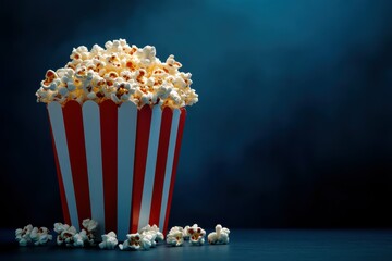 sharp image of sweet popcorn on dark background