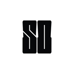 SO monogram logo design letter text name symbol monochrome logotype alphabet character simple logo