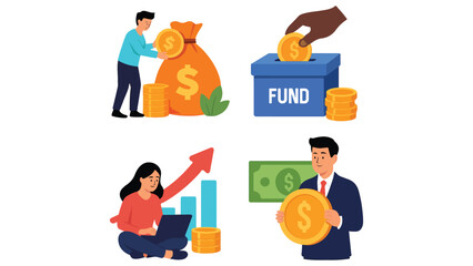 Funds and Donation Illustration Charitable Giving, Financial Support, Philanthropy, and Nonprofit Campaign Graphics for Social Impact and Fundraising