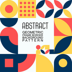 Geometric Bauhaus Posters with Abstract Patterns Vector Mosaic Modern Backgrounds Scandinavian or Swiss Bauhaus Color Art and Shapes Patterns Design Vector