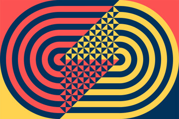 Geometric Bauhaus Posters with Abstract Patterns Vector Mosaic Modern Backgrounds Scandinavian or Swiss Bauhaus Color Art and Shapes Patterns Design Vector