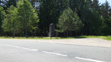 The road in the city with monuments