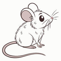 Cute white mouse with big ears rodent animal