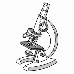 Detailed illustration of a scientific microscope scientific instrument