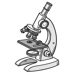 Detailed Microscope Illustration scientific instrument