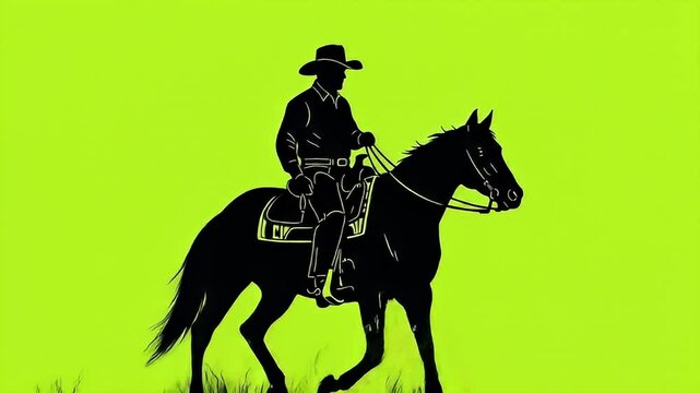 Animated cowboy cartoon on a horse