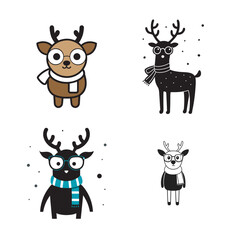 Obraz premium christmas reindeer set