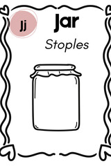 Printable Jar Coloring Page  Simple Staples Illustration for Kids