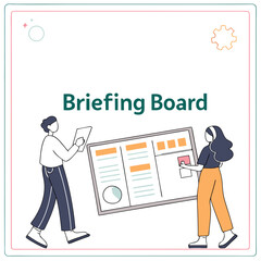 People presenting information on a board presentation