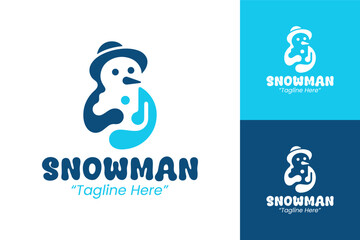 Creative Melting Snowman Logo for Winter Season Event and Marketing Campaigns
