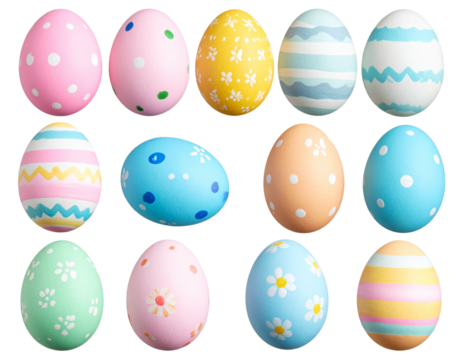 Brightly Colored Easter Eggs  Transparent PNG
