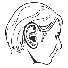 Person profile line art head face
