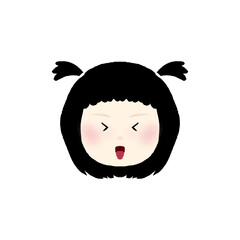 girl cartoon face, vector girl face, cute girl vector, emotional cartoon face, kid girl expression, child face vector, cartoon girl emotions,