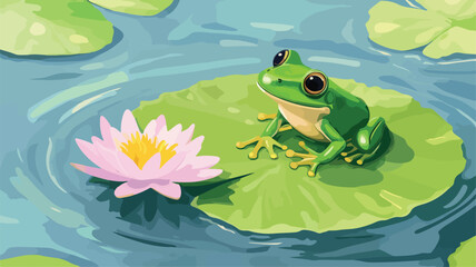 Vibrant Tiny Frog with Bright Green Skin and Big Eyes