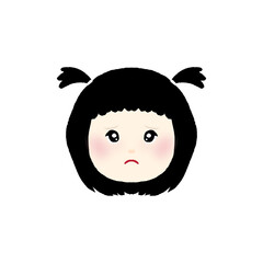 girl cartoon face, vector girl face, cute girl vector, emotional cartoon face, kid girl expression, child face vector, cartoon girl emotions,