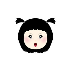 girl cartoon face, vector girl face, cute girl vector, emotional cartoon face, kid girl expression, child face vector, cartoon girl emotions,