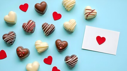 Obraz premium Heart chocolate valentines day love candy sweets dessert romance gift present celebration treat