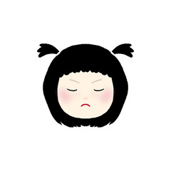 girl cartoon face, vector girl face, cute girl vector, emotional cartoon face, kid girl expression, child face vector, cartoon girl emotions,