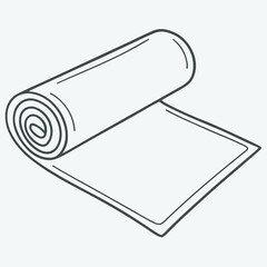 Rolled up fabric with visible edge textile material