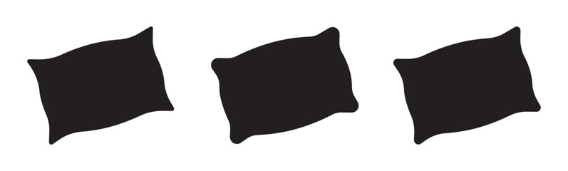 Pillow icon Vector logo set .  Comfortable fluffy pillow design vector. pillow icon vector design template elegant style. 