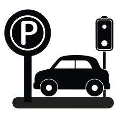Car parking area symbol for print