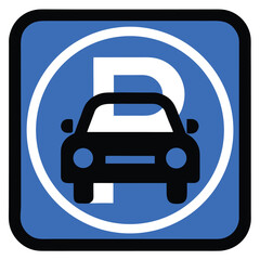 Car parked in parking space icon