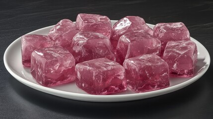 Delicious Raspberry Jellies: A close-up shot captures a plate filled with luscious, ruby-red raspberry jellies. This image embodies the perfect treat, showcasing its tempting appearance.